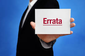 Errata nº001/2022
